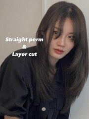 韓国風レイヤーカットが綺麗にみえる髪質改善酸性縮毛矯正