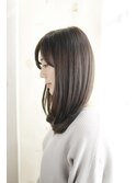 斜めバングデザインカラーシルキーベージュグレージュカラー/083