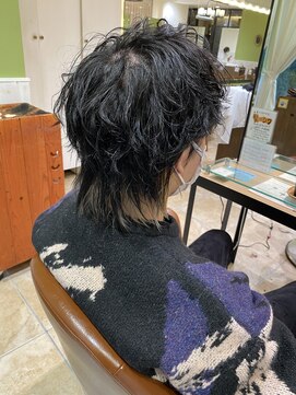 ネオリーブソラ 相模大野店(Neolive sola) メンズ波巻きパーマウルフ