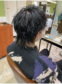 メンズ波巻きパーマウルフ