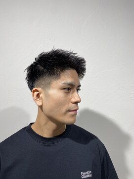 レンゲン(LENGEN) 束感刈り上げビジネス七三ツーブロックアップバング１２０１