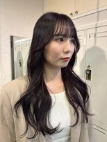 エスク オブ ヘアー(SQ of hair) 韓国風style レッドブラウン　顔周りレイヤー　くびれヘア