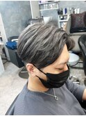 メンズバレイヤージュ風 ホワイトシルバーメッシュ