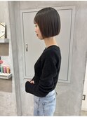 YOKE 切りっぱなしボブミニボブ丸くないボブオリーブグレージュ