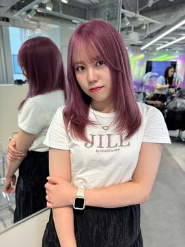 ユーフォリア 渋谷グランデ(Euphoria SHIBUYA GRANDE) ラベンダーピンク　ハイトーン　シースルーバング