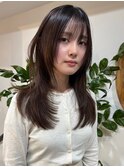 ブリーチなしダブルカラーピンクベージュミディアムボブ20代韓国