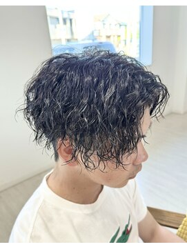 サロンドクオリア(Salon de Qualia) ツイストスパイラル/濡れ髪/センターパート/メンズパーマ