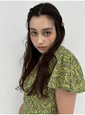 大人美人艶カラーベージュ小顔カット透明感レイヤーロング