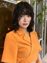 レイヤーパーマレイヤーカット顔周りレイヤーくせ毛パーマ