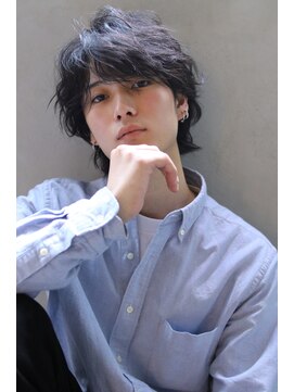 ロゼ 京橋(Rose) 【ROSE】ウルフカット＿メンズミディアム＿波打ちパーマ