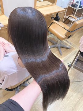 ソワバイアロマヘアー(soi by AROMA hair) ツヤ髪/艶髪/縮毛矯正/ストレートロング/ピンクブラウン/仙台