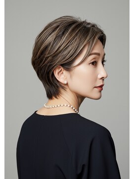 ネックス 表参道本店(nex) #ショートボブ#表参道駅#ハイライト#白髪ぼかし#白髪#白髪染め