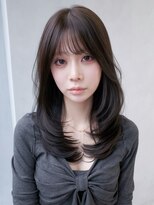 シオン(shion)&nbsp;韓国ヘアロング前髪カット顔周りレイヤー_F31316