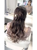 ナチュラルハーフアップカチモリ風アレンジ♪