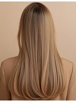 ピーチ バイ ニューヨークニューヨーク(a Peach by NYNY)&nbsp;大人可愛いウルフレイヤーロング姫カットブリーチなしグレージュ