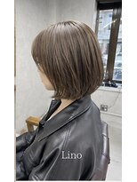 髪質改善Lino hair/縮毛矯正/白髪ぼかし/ハイライト/メンズカット【リノヘア】 丸みのあるナチュラルボブ/シークレットハイライト