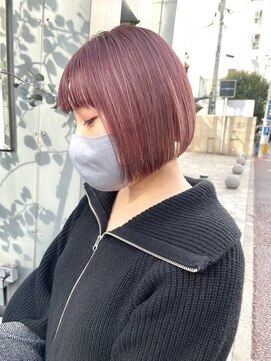 ヌード(NUDE) NUDE 10代20代30代40代 カシスピンク ピンクブロンド ミニボブ