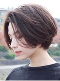 大人ショート/ショートボブ/マロンベージュ/フェザーショート