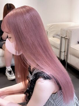 ベレーザ 渋谷(BELEZA) 4285ミルクティーピンクハイトーンカラーベビーピンク斜めバング