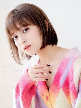 ヒマル 学芸大学(Himaru) 切りっぱなしボブ/グレージュカラー/ニュアンスカラー