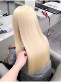7437ブロンドハイライトグラデーション艶髪ハイトーンカラー