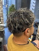 ヘアーメイク ロージー 北18条店(HAIR MAKE ROSY) かき上げヘア七三ヘアツーブロックメンズ波巻きスパイラルパーマ