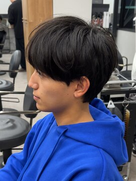 エルマーク 京橋(L-MARK) 黒髪マッシュナチュラルマッシュメンズヘア韓国ツーブロック