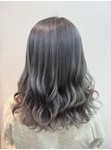 ブリーチ１回～シルバーグレージュカラー♪