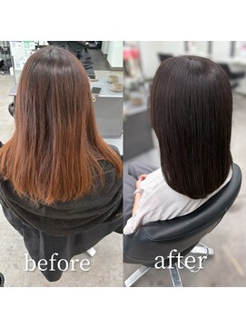 ガルボヘアー 桟橋店(garbo hair) パープルグレージュ 大人カラー 艶髪 暗髪 透明感