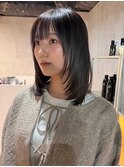 ミディアムレイヤーカット髪質改善顔周りカット渋谷