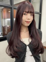 ニコ トウキョウ 渋谷(nico TOKYO)&nbsp;ダブルカラーチェリーレッドピンクブラウン韓国レイヤーロング