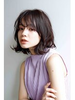 ムウ 難波(MOU)&nbsp;ショート暗めカラーグランマッシュデザインカラー20代30代40代