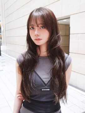 アルバム 新宿(ALBUM SHINJUKU) ロンググレージュ暗めカラー韓国ヘア顔周りレイヤー_F31098