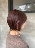 ピンクブラウン×ショートボブ【芝崎】【ラッキーヘア加古川】