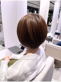 大人可愛い小顔丸みショートボブ