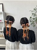編み込みツインスタイル