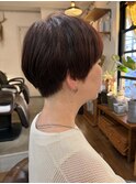 オレンジカーネリアンマッシュショートボブ30代40代50代