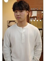エディ(Edy)&nbsp;メンズマッシュニュアンスパーマ刈り上げ韓国ヘア眉毛カット岡山