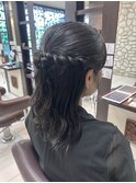 大人可愛いハーフアップ