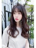 ココアブラウンの大人かわいいエアリーセミロング♪藤沢2
