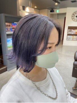 カプア 仙台駅前店(Kapua) ダブルカラーブルーラベンダーアッシュ切りっぱなしケアブリーチ