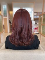 アドラーブル 長岡リップス旭岡店(adorable)&nbsp;大人可愛い☆艶髪テラコッタピンク×ふんわりミディ 20代30代