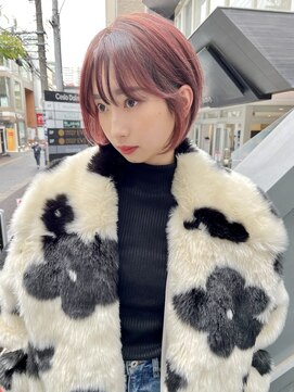 ヌード(NUDE) 「NUDE」#ピンク ボブショート 10代 20代 30代  前下りショート