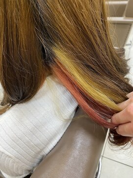 スタイルクリエイター 牛久店(Style Creator) インナーカラー イエロー×オレンジ