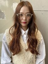 ロジ(loji)&nbsp;オレンジブラウン×姫カットロング