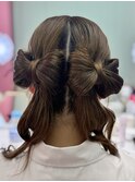 リボンヘアアレンジ