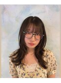 透け感バングと顔まわりレイヤー（姫カット）