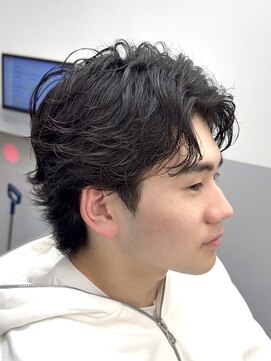 MEN’S HAIR/サーフカール/刈り上げセンターパート/北堀江O