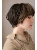 個性的ハイライトカラーくせ毛風ショートZ戸田公園10代20代30代