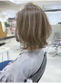 【Owll】大人カラーオリーブベージュ透明感 レイヤーウルフ